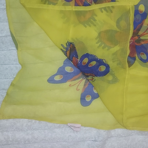 4/$18 Butterfly Print Yellow Swim Coverup - Picture 5 of 5